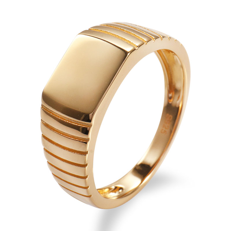 Signet Ring Men - Provence 10K Yellow Gold Square Signet