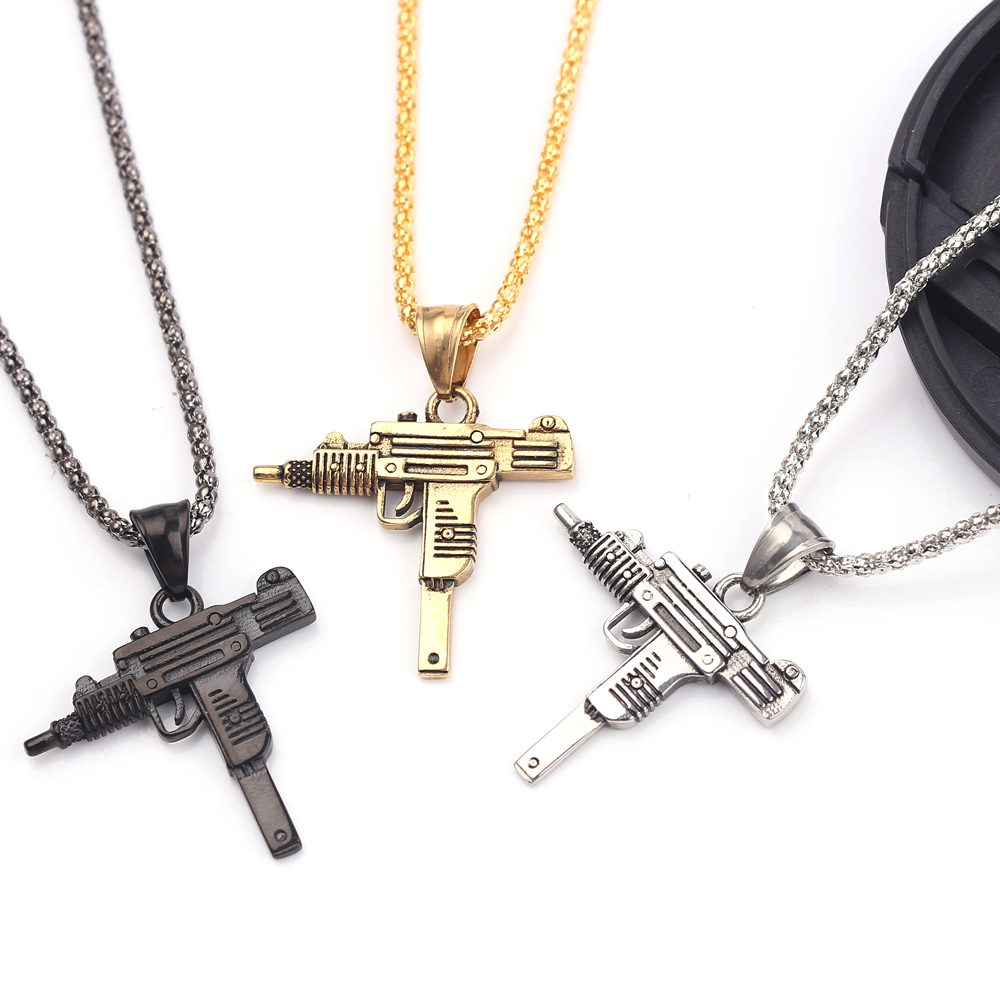 Punk Uzi Pistol Machine Gun Ne - Men'S Accessories And Jewelry incelemesi ve fiyatı