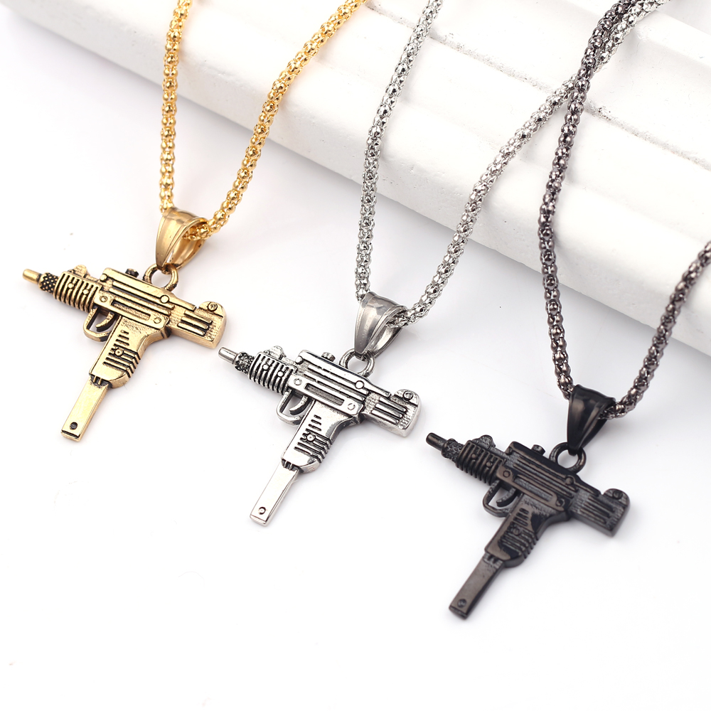 Punk Uzi Pistol Machine Gun Ne - Men'S Accessories And Jewelry incelemesi ve fiyatı