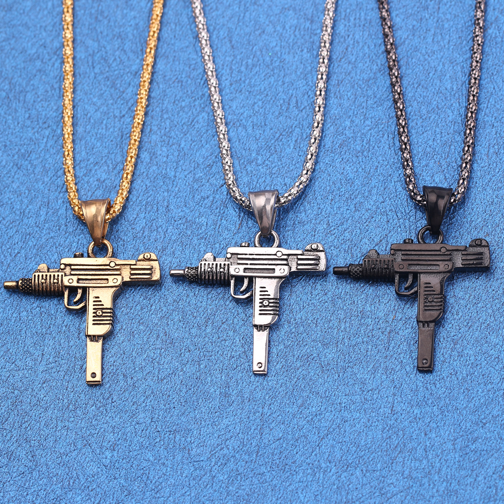 Punk Uzi Pistol Machine Gun Ne - Men'S Accessories And Jewelry incelemesi ve fiyatı
