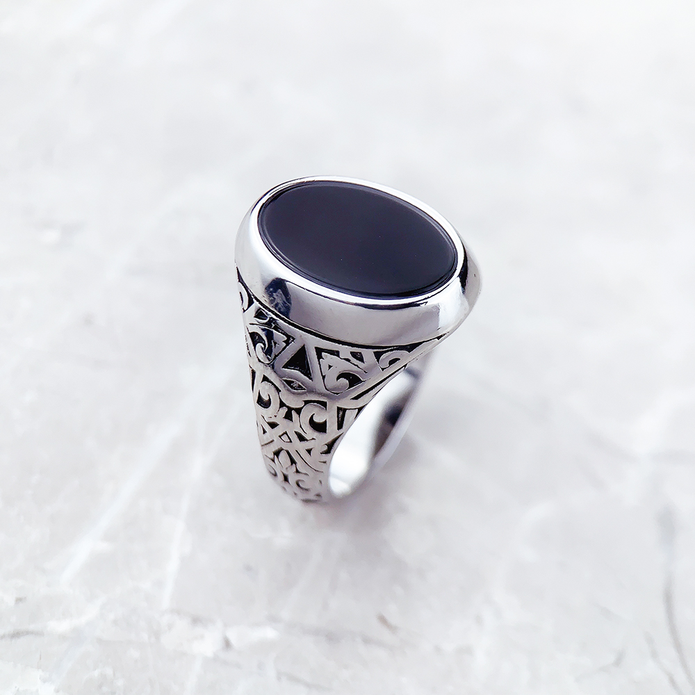 Black Oval Signet Ring Europe  - Signet Ring Men incelemesi ve fiyatı