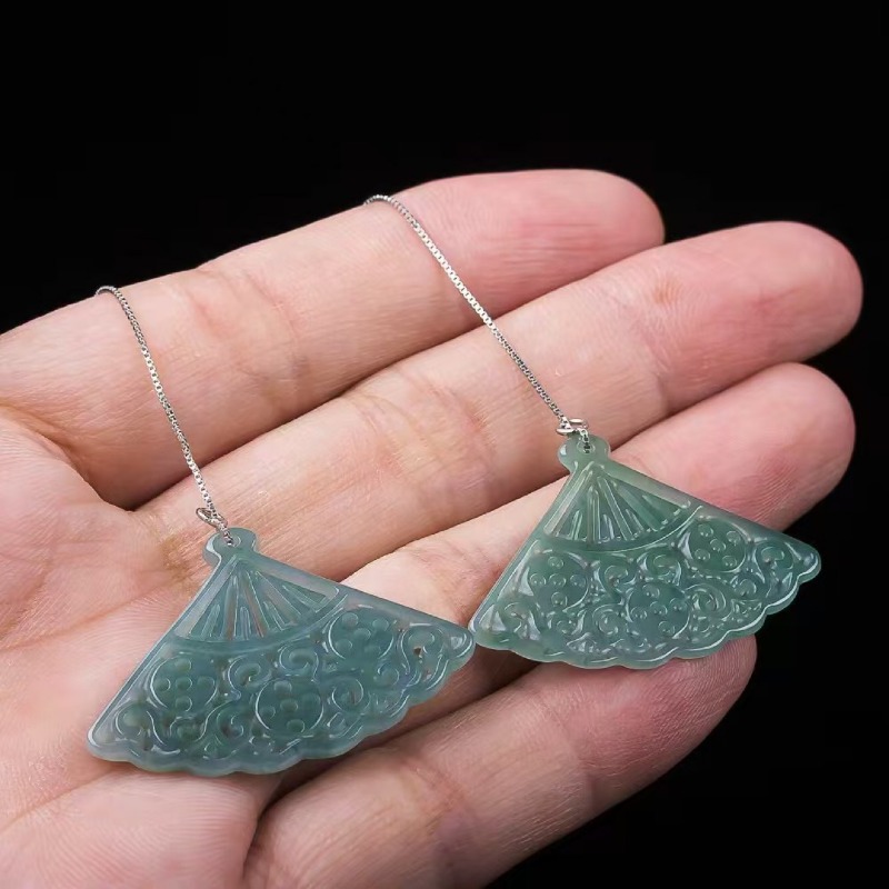 Natural Blue Water Emerald Jad - Men'S Accessories Drop Shipping incelemesi ve fiyatı