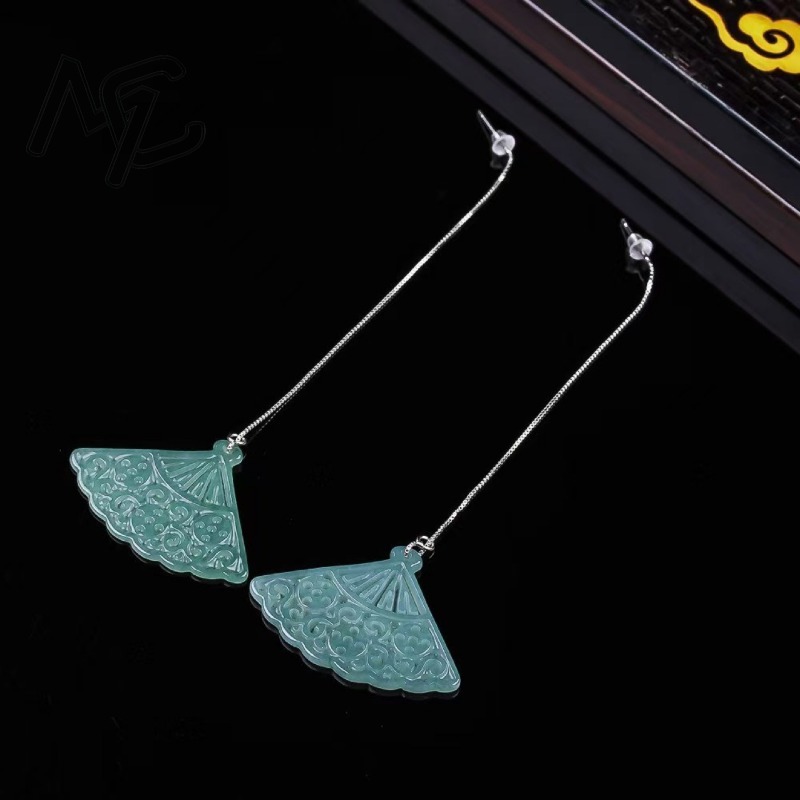 Natural Blue Water Emerald Jad - Men'S Accessories Drop Shipping incelemesi ve fiyatı