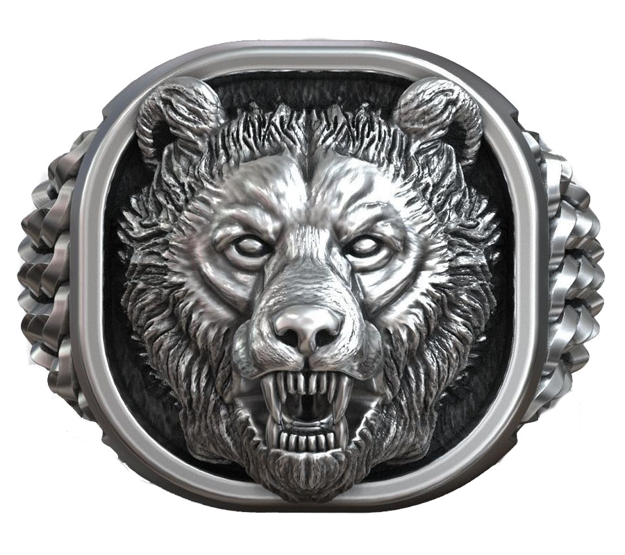 22g Viking Bear Head Nordic Or - Signet Ring Men incelemesi ve fiyatı