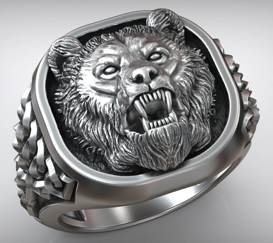 22g Viking Bear Head Nordic Or - Signet Ring Men incelemesi ve fiyatı