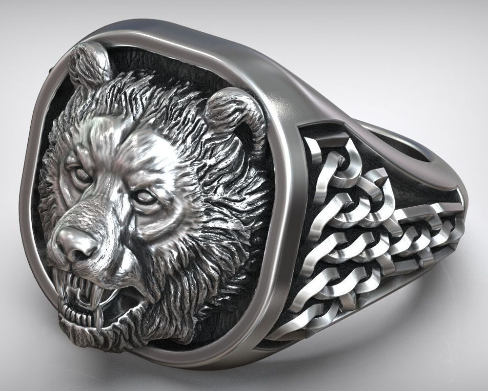 22g Viking Bear Head Nordic Or - Signet Ring Men incelemesi ve fiyatı