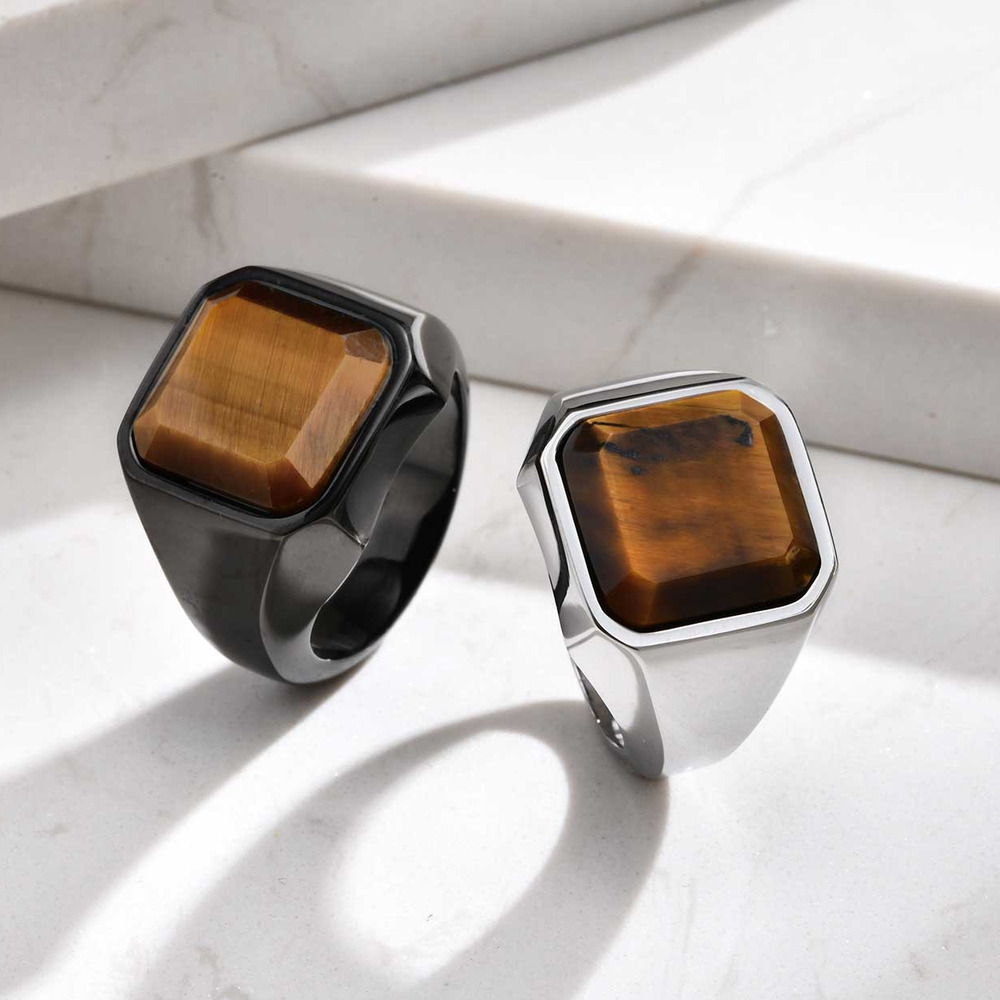Brown Tiger Eye Stone Ring for - Signet Ring Men incelemesi ve fiyatı