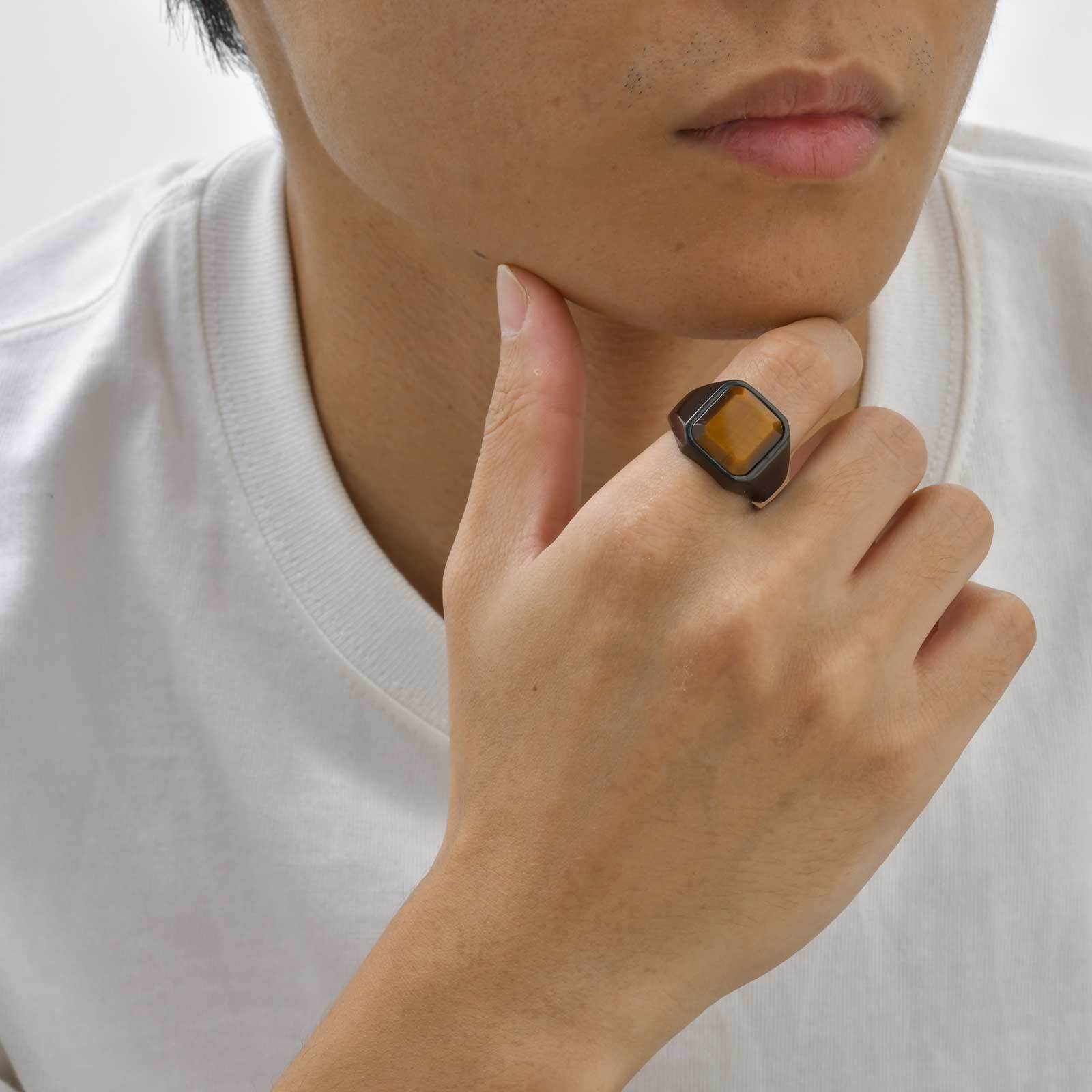 Brown Tiger Eye Stone Ring for - Signet Ring Men incelemesi ve fiyatı