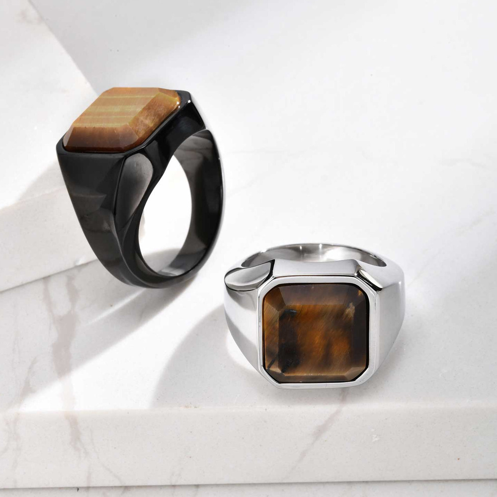 Brown Tiger Eye Stone Ring for - Signet Ring Men incelemesi ve fiyatı