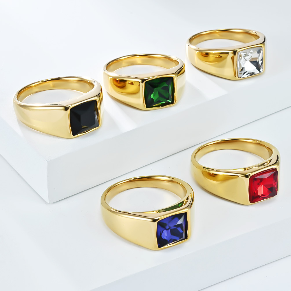 Stainless Steel Shinny Zircon  - Signet Ring Men incelemesi ve fiyatı