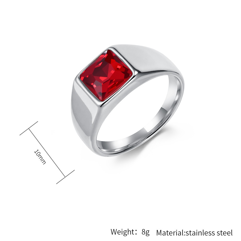 Stainless Steel Shinny Zircon  - Signet Ring Men incelemesi ve fiyatı