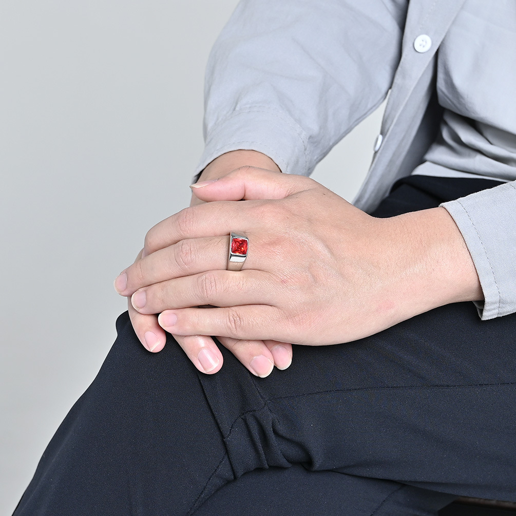 Stainless Steel Shinny Zircon  - Signet Ring Men incelemesi ve fiyatı