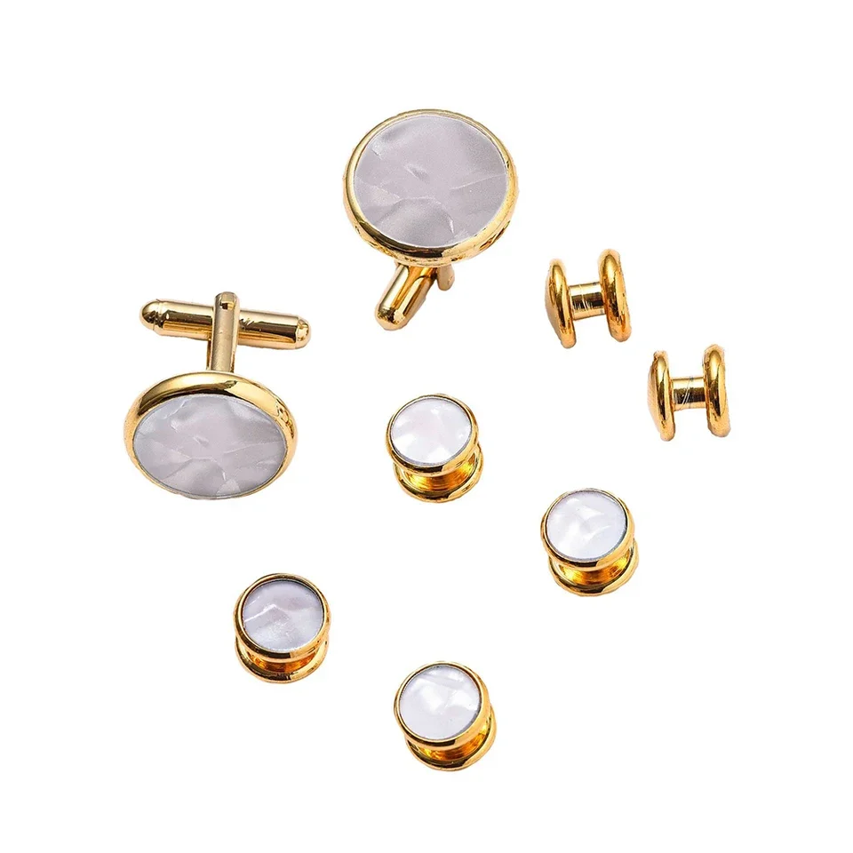 8PCS Elegant Copper Shell Cuff - Men Accessories For Suit incelemesi ve fiyatı