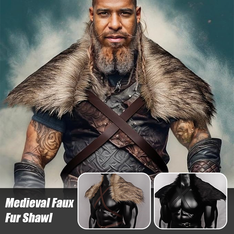 Man Medieval Faux Fur Cape Sho - Men'S Viking Accessories incelemesi ve fiyatı