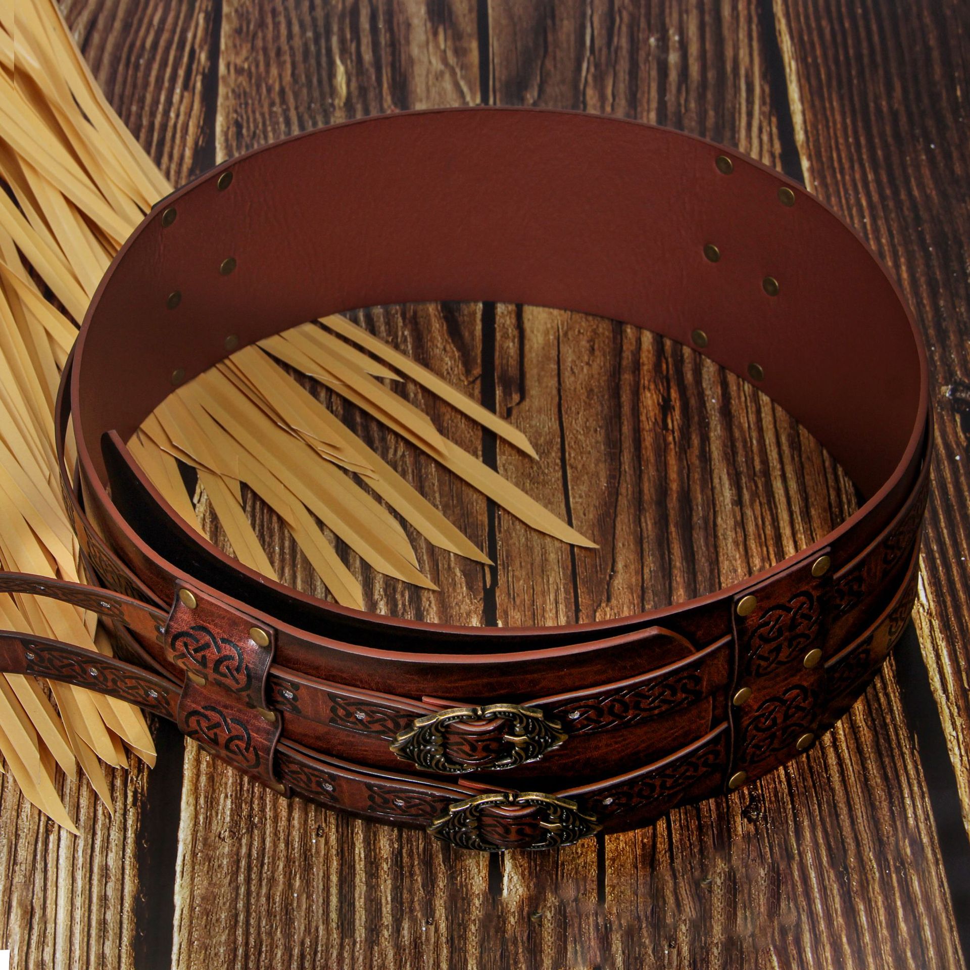Men Women Runic Leather Belt D - Men'S Viking Accessories incelemesi ve fiyatı