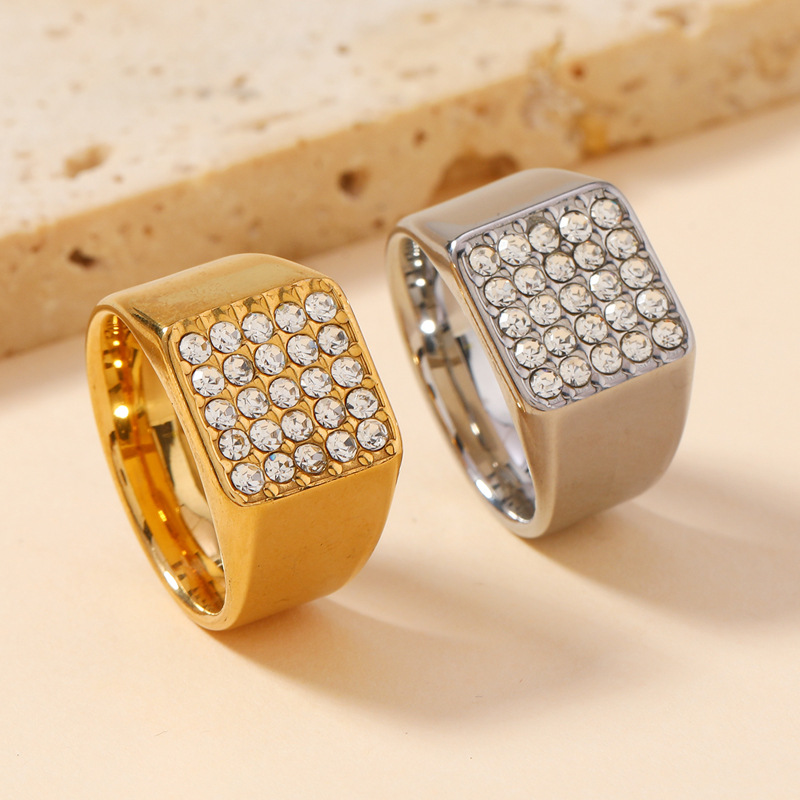14mm Delicate Shiny Cubic Zirc - Signet Ring Men incelemesi ve fiyatı