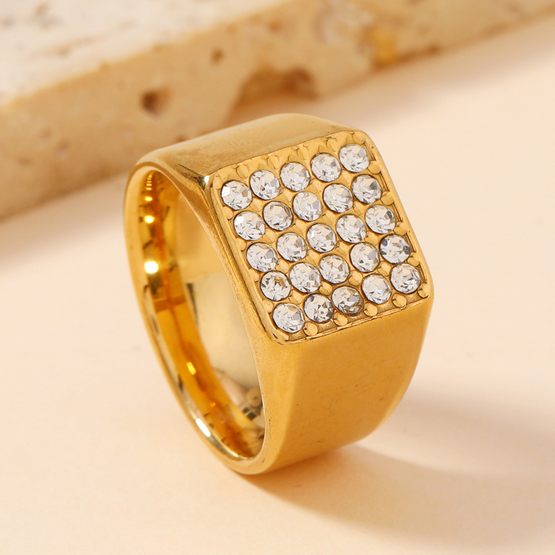 14mm Delicate Shiny Cubic Zirc - Signet Ring Men incelemesi ve fiyatı