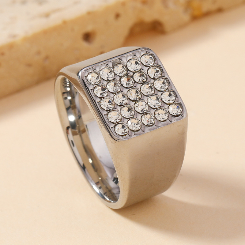 14mm Delicate Shiny Cubic Zirc - Signet Ring Men incelemesi ve fiyatı